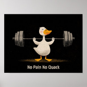 Ingen Smärta Ingen Kvack – Rolig Gymduck Konst Poster