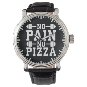 Ingen smärta, ingen pizza - Karb - Lustig Novelty Armbandsur