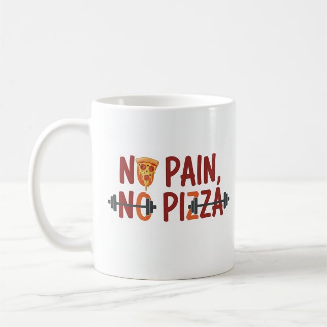 Ingen smärta, ingen Pizza Mugg - Funny Fitness Des (Vänster)