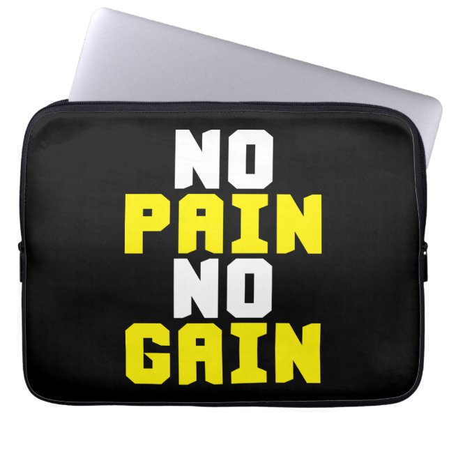 Ingen smärta, ingen vind - Gym workout Motivationa Laptop Fodral (Framsidan)