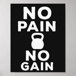 Ingen smärta - ingen vind - inspirationell gymmur poster