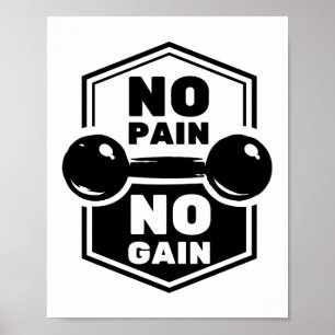 Ingen smärta, ingen vinst   Gym Fitness Motivation Poster