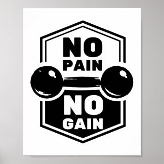 Ingen smärta, ingen vinst | Gym Fitness Motivation Poster