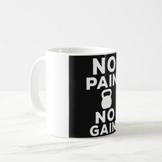 Ingen smärta, ingen vinst - gym kaffemugg (Framsida vänster)