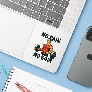 Ingen smärta, ingen vinst   Motivational Gym Stick Klistermärken