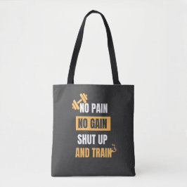 Ingen smärta, ingen vinst | Motivational Gym Tote Tygkasse