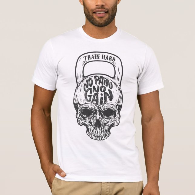 Ingen smärta, ingen vinst, Skull T-Shirt (Framsida)