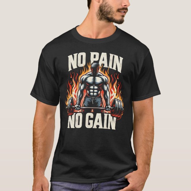 Ingen smärta, ingen vinst t shirt (Framsida)