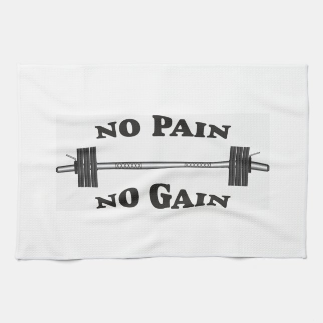 Ingen smärta nr Gain Gym Towel - White Kökshandduk (Horisontell)