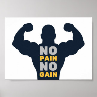 Ingen smärtstillande nr Gain Bodybuilding der Gym  Poster