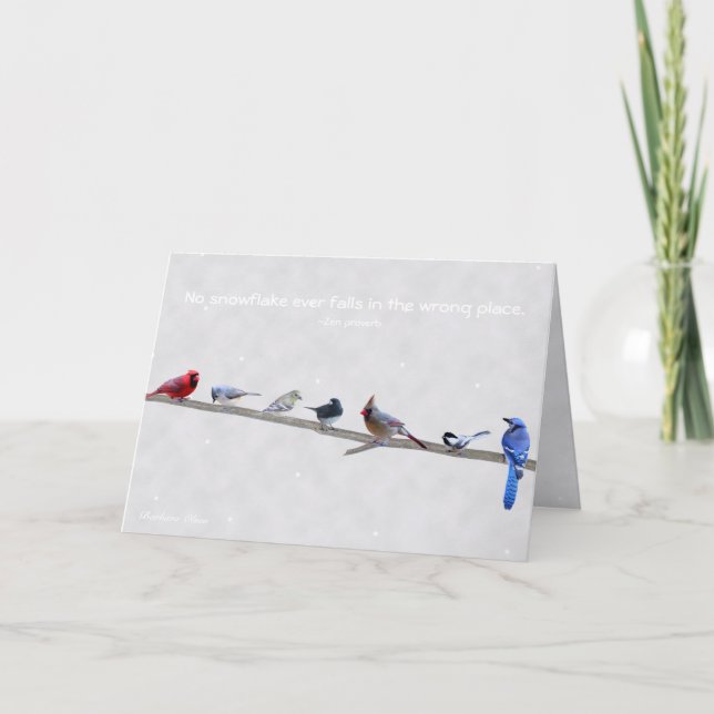 Ingen snöflinga faller någonsin på fel plats -Seme Helgkort (Framsida)
