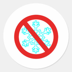 Ingen snöflinga runt klistermärke