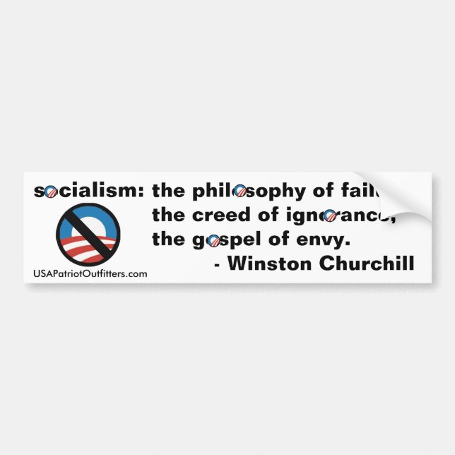 Ingen Socialism - Winston Churchill definition 1,0 Bildekal (Framsidan)