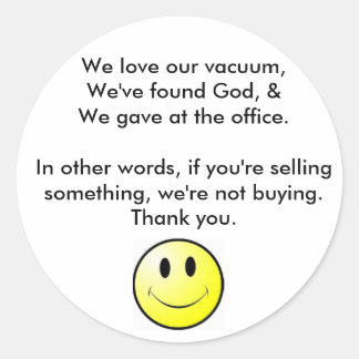 Ingen soliciting runt klistermärke