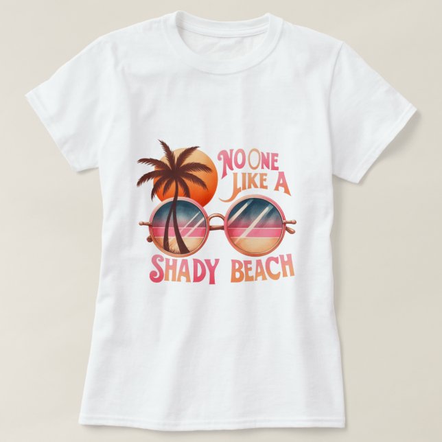Ingen som en sandstrand t shirt (Design framsida)