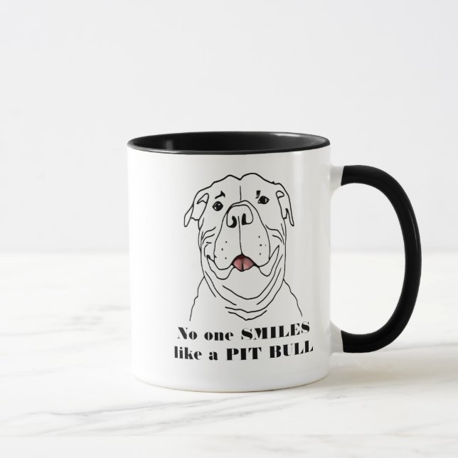 Ingen som Pit Bull Dog Funny Quote Mugg (Höger)