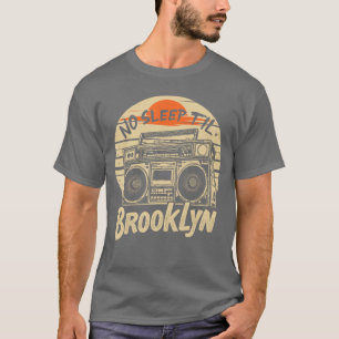 Ingen sömn Brooklyn Retro Boombo Vintage Musik kul T Shirt