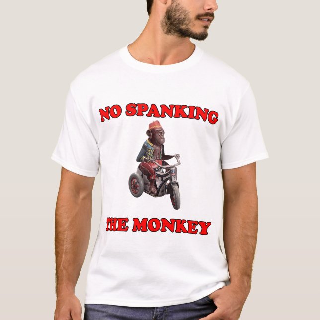 Ingen Spanking apan T-shirt (Framsida)