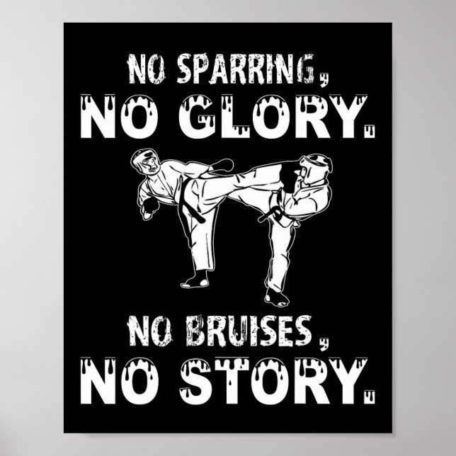 Ingen sparring ingen glad Motivational Karate Quot Poster (Framsidan)
