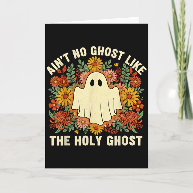 Ingen spöke som den helige ande kristen halloween kort (Framsida)