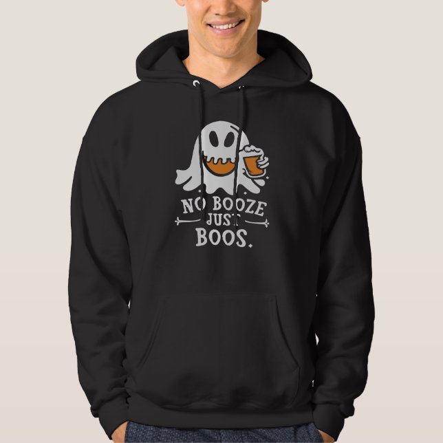 Ingen Sprit, bara Boos Halloween Hoodie (Framsida)