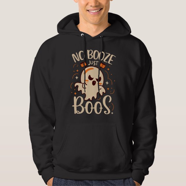 Ingen Sprit, bara Boos Halloween Hoodie (Framsida)