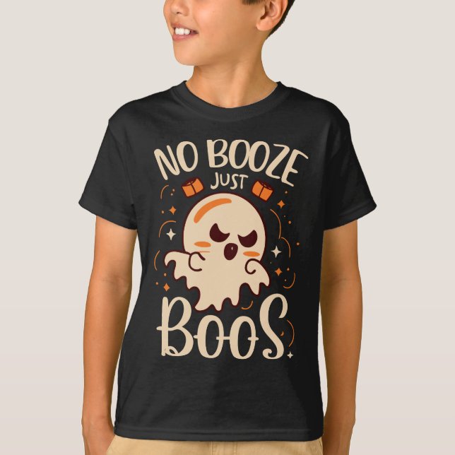 Ingen Sprit, bara Boos Halloween T Shirt (Framsida)