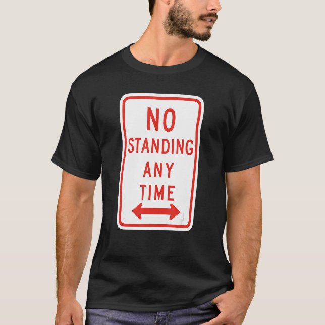 Ingen stående varningsskylt, Introvert, Social D T Shirt (Framsida)