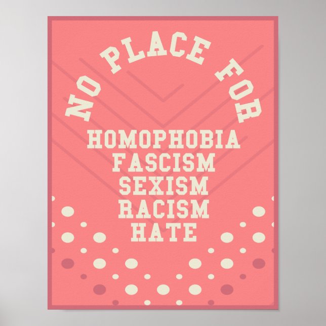 Ingen Ställe för homofobi-offert Poster (Framsidan)
