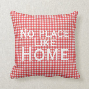 Ingen Ställe som hem Gingham Pillow Kudde