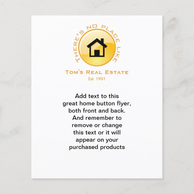 Ingen Ställe som Home-knapp Flygblad (Framsidan)