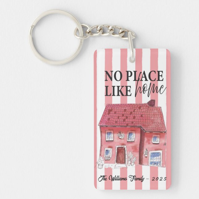 Ingen Ställe som Home Wonky House Acrylic Keychain (Framsidan)