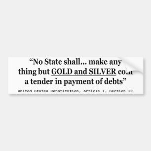 Ingen State gör någon sak men guld och silver Bildekal
