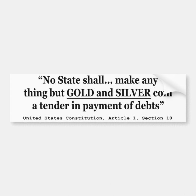 Ingen State gör någon sak men guld och silver Bildekal (Framsidan)