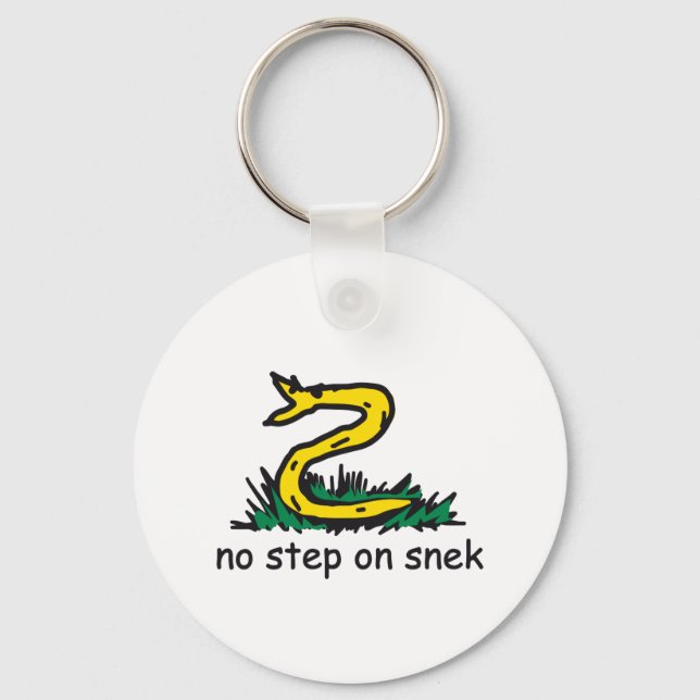 Ingen stege på snek-mem Gadsden-parodi SnekRight Nyckelring (Framsida)