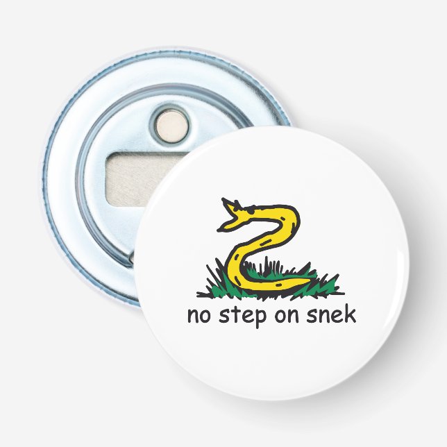 Ingen stig på snek-mem Gadsden-parodi SnekRight Flasköppnare (Framsidan)