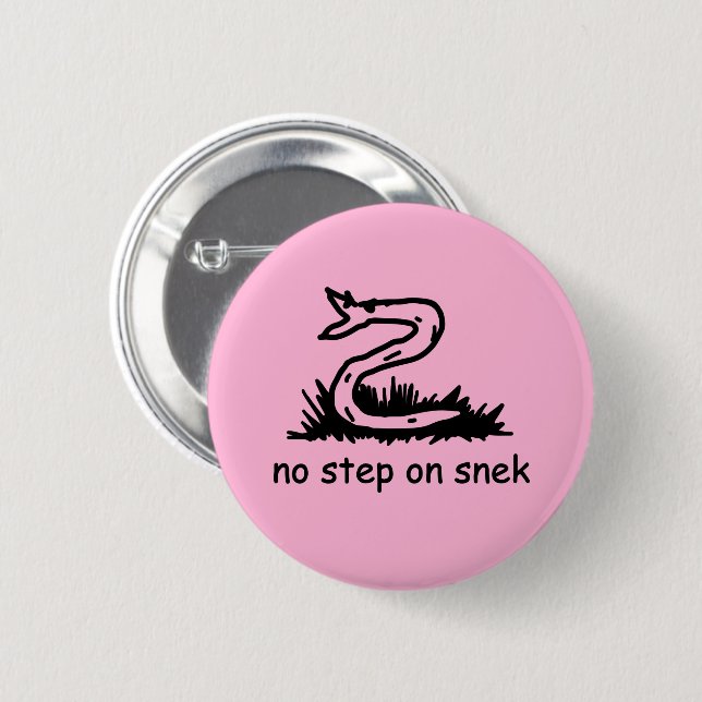 Ingen stig på snek-mem Gadsden-parodi SnekRight Knapp (Framsida & baksida)