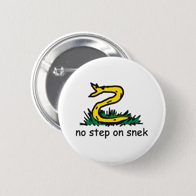 Ingen stig på snek-mem Gadsden-parodi SnekRight Knapp (Framsida & baksida)