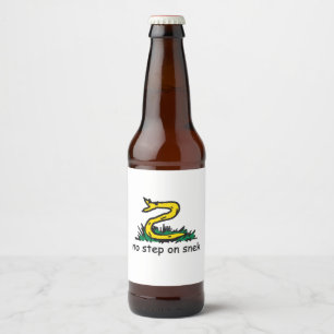 Ingen stig på snek-mem Gadsden-parodi SnekRight Ölflaska Etikett