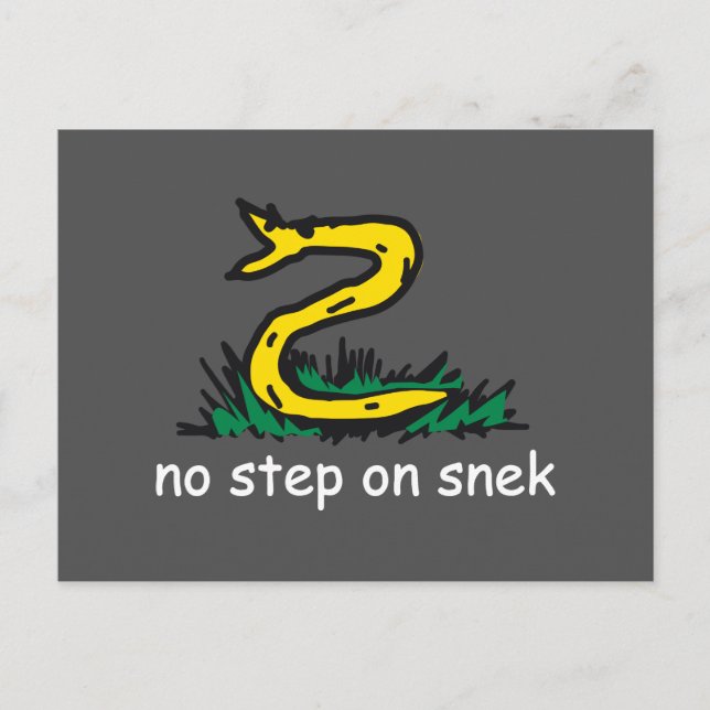 Ingen stig på snek-mem Gadsden-parodi SnekRight Vykort (Framsida)