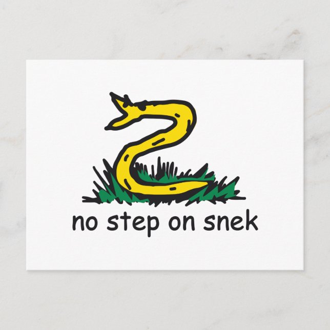 Ingen stig på snek-mem Gadsden-parodi SnekRight Vykort (Framsida)