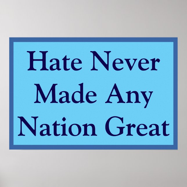 Ingen Stor Nation Hatet Poster (Framsidan)