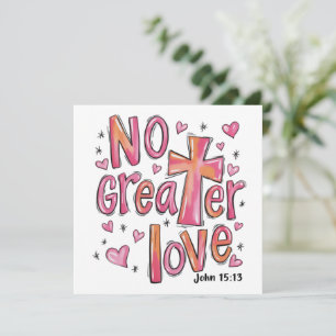 Ingen större kärlek Jesus Valentine jul kristen Julkort