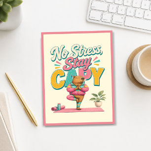 Ingen Stress Stanna Capy! Yoga Chill Kapybara Vykort
