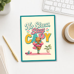 Ingen Stress Stanna Capy! Yoga Chill Kapybara Vykort