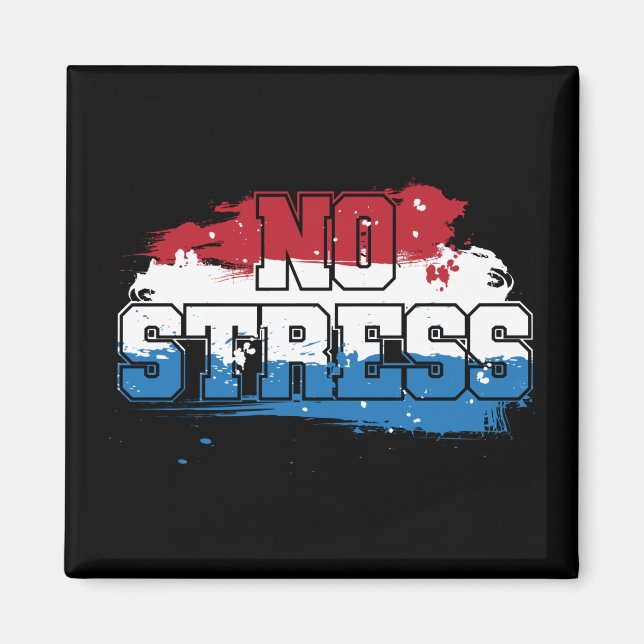 Ingen Stressa - Rött vitt blått positiv inställnin Magnet (Framsidan)