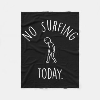 Ingen surfing idag Ledsen pinnefigur Surfingentusi Fleecefilt