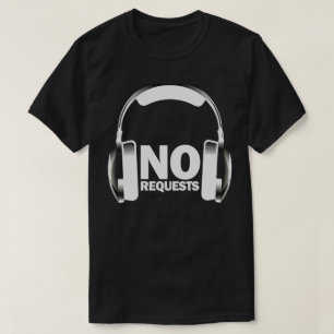 Ingen svart för förfråganhörlurarT-tröja T Shirt