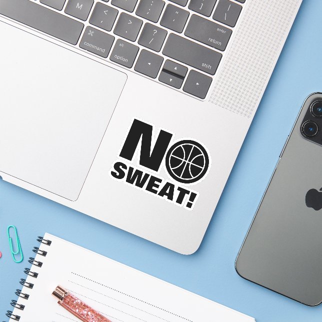 Ingen svett rolig basketboll laptop dekal (Laptop med iPhone)