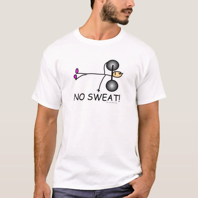 Ingen Sweat Funny Stick figur T-shirt (Framsida)